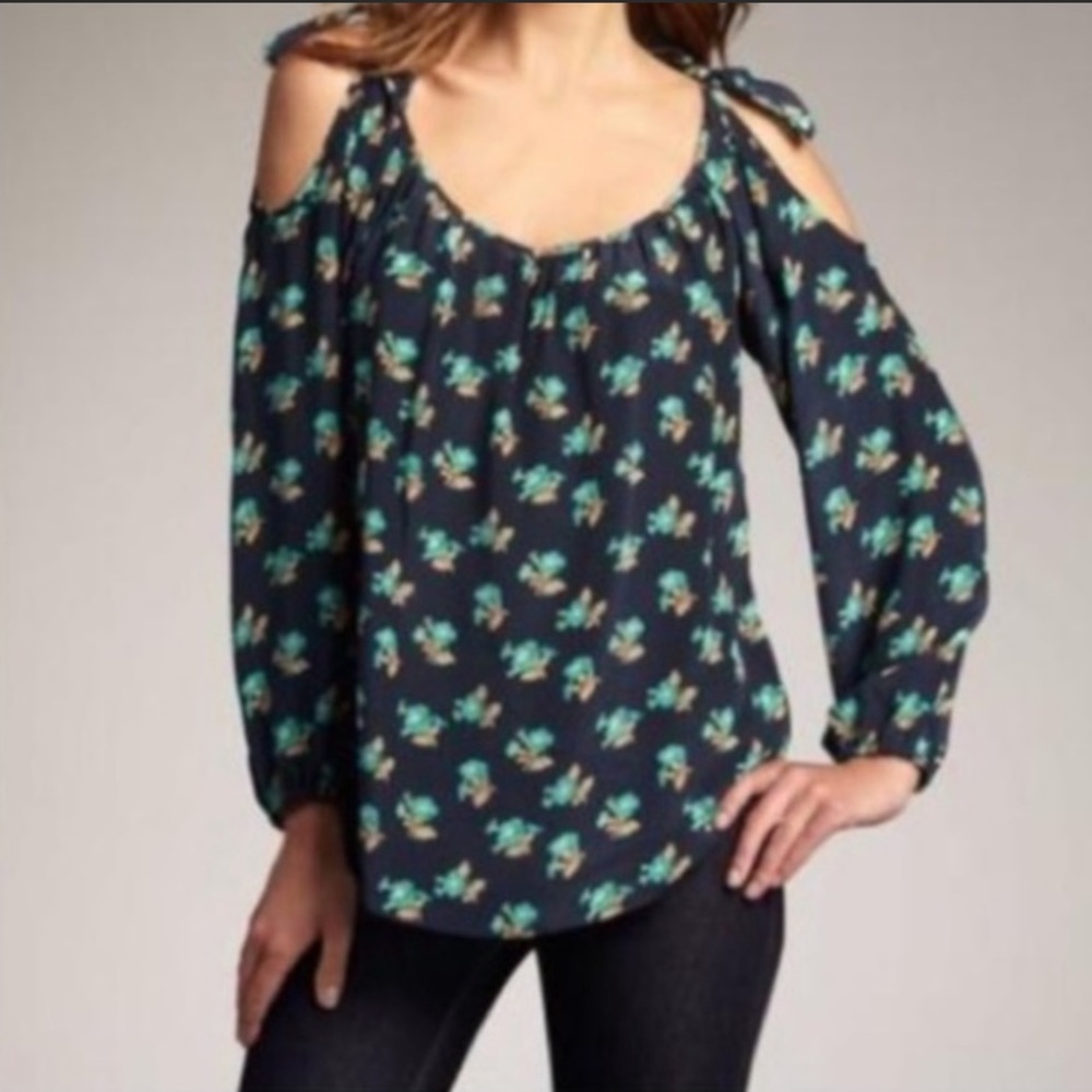 Rebecca Taylor Silk Cold Shoulder Top, Size S
